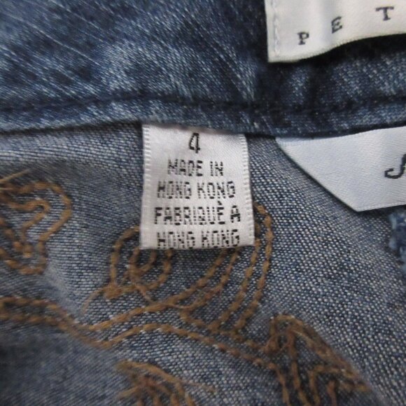 Talbots Womens Size 4 Petites Jeans Bootcut Blue 5-Pocket Stretch Embroidered - Picture 5 of 8